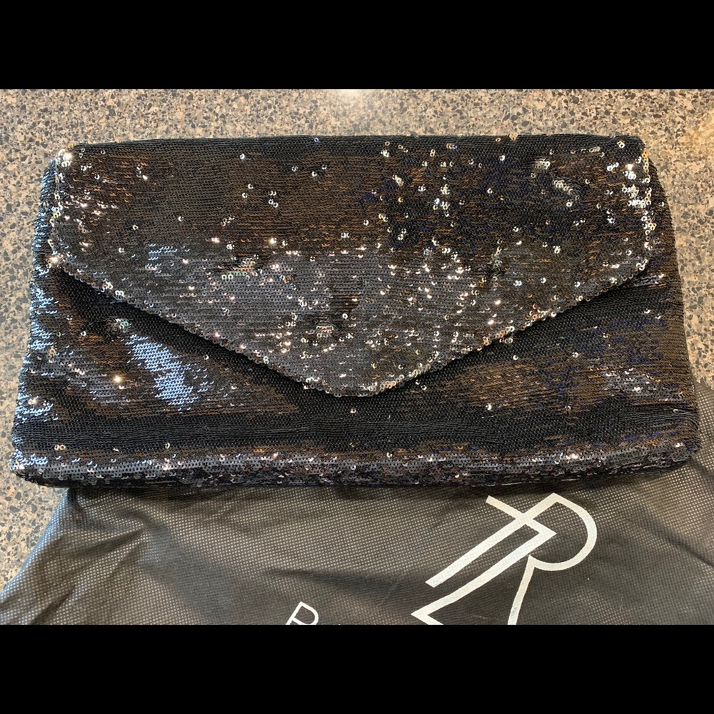Rachel Zoe Black Sequin Purse/Clutch